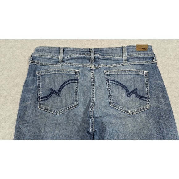Ariat Denim Women Jeans 32Rx31 Trouser Boot Leg Raw Frayed Hems Light Wash - Picture 7 of 15